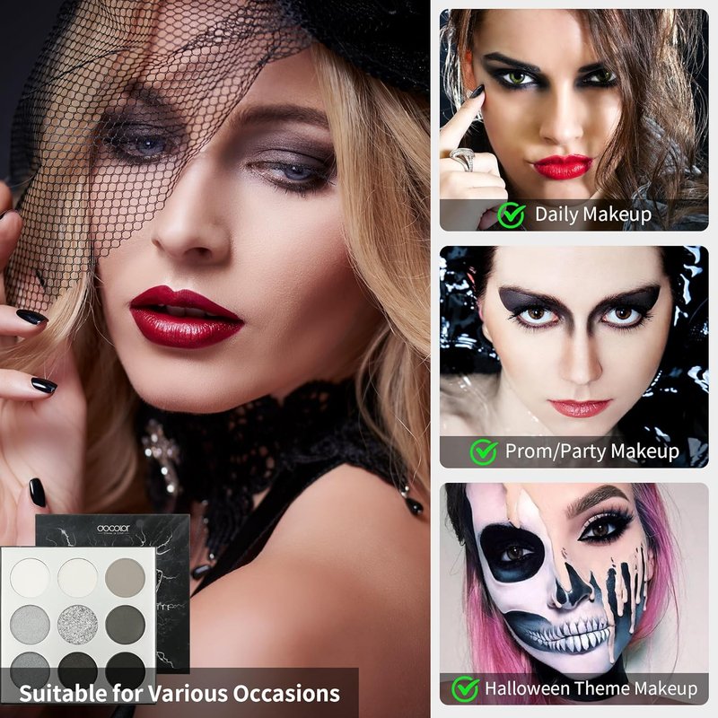 Docolor Eyeshadow Palette - 9 Highly Pigmented Colors | Blendable Mattes & Shimmers for Long-Lasting Makeup