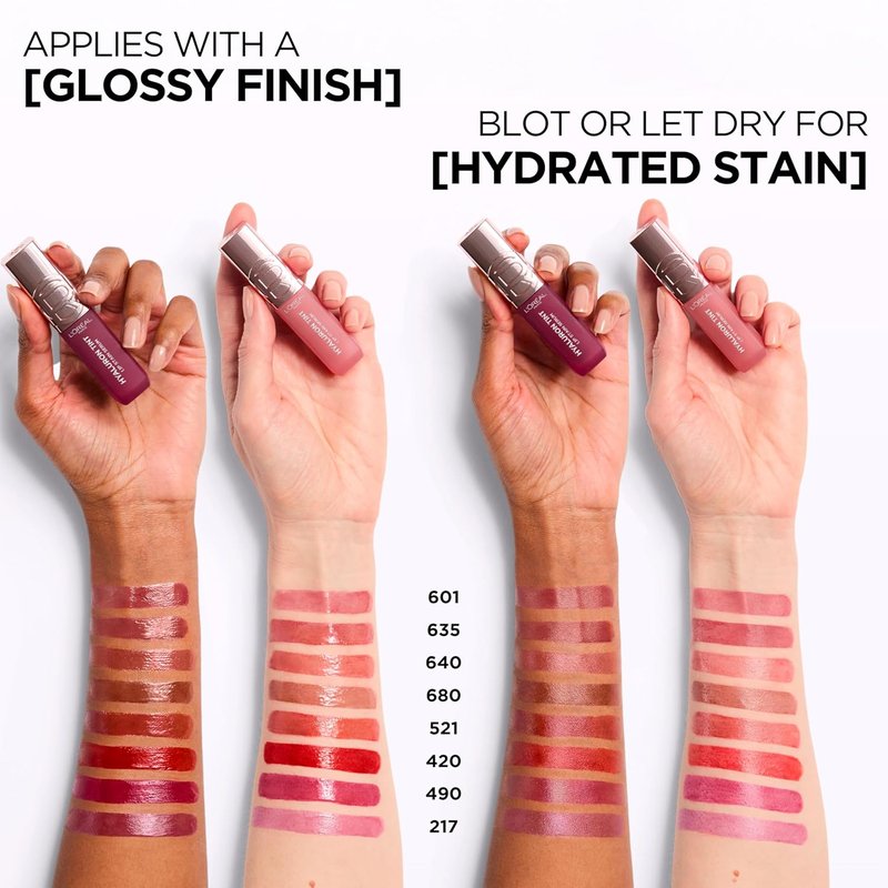 L'Oreal Paris Hyaluron Tint Lip Stain Serum - Long-Lasting Hydrating Lip Makeup | 601 Worth It (Pinky Nude)