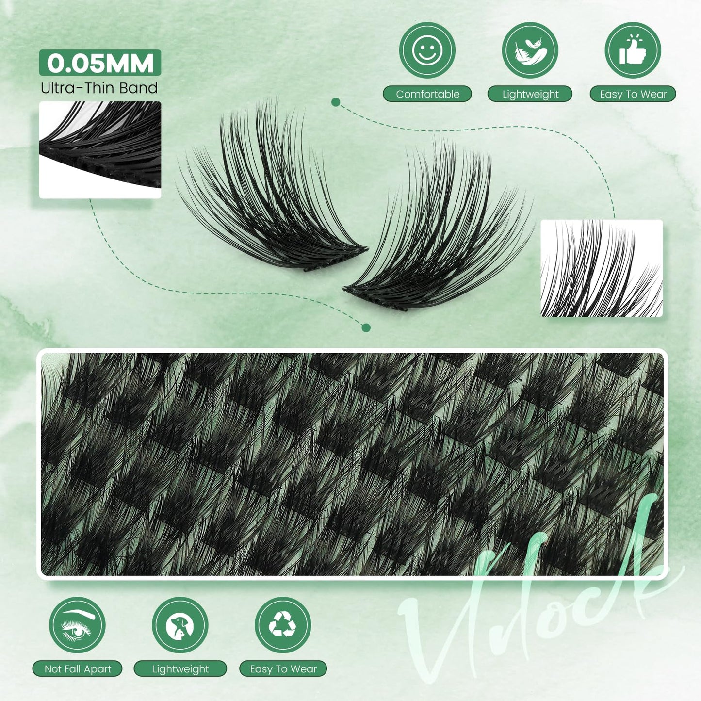 VLVLOCK Enchantress Lash Clusters Kit Short Lashes Clusters 8-14MM DIY Lash Extensions Kit Waterproof Long-Lasting with Ultra-Thin Band Glue Remover Tweezer for Beginners(Enchantress Short Kit 8-14mm)