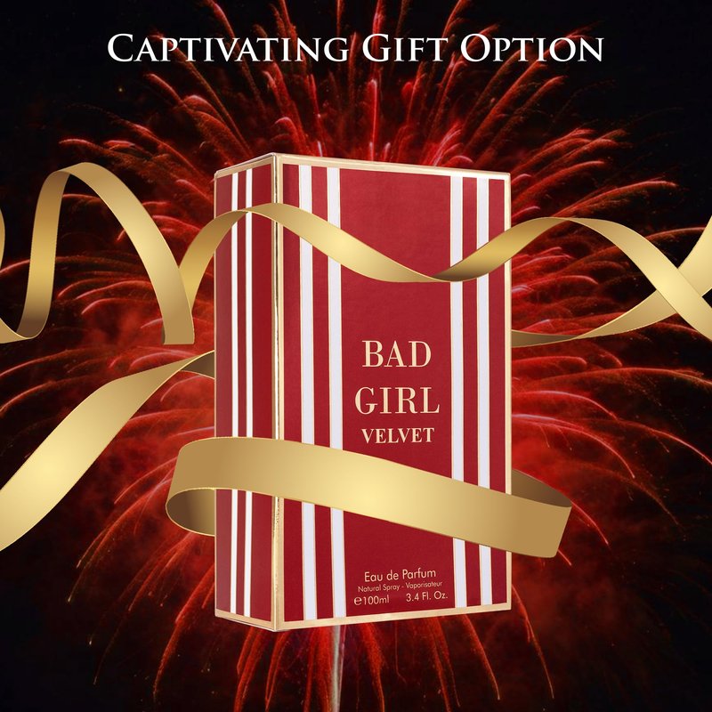 Bad Girl Velvet for Women Eau De Parfum 3.4 fl Oz- Sweet, Warm & Powdery Tone - Combination of Tonka Bean, Vanilla & Praline - Free of Paraben, Vegan & Cruelty-Free - Elegant 100ml bottle