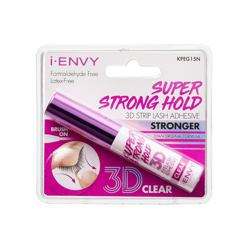 i-Envy by KISS 3D Strip Lash Glue - Super Strong Hold, Waterproof, Latex-Free & Odor-Free, Easy Application