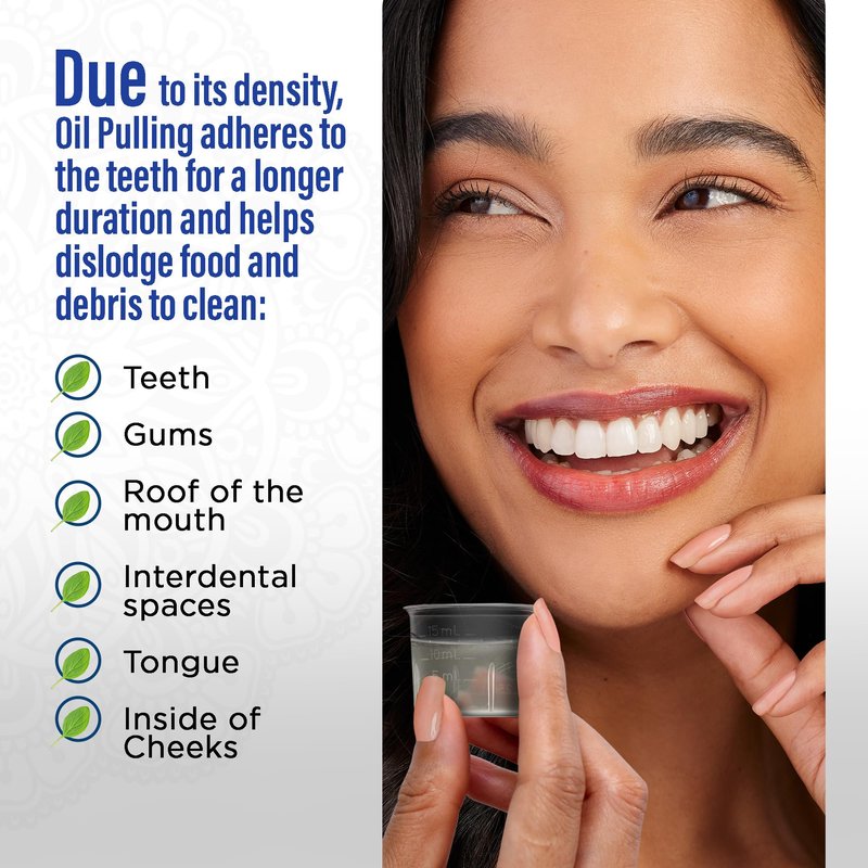 GuruNanda Advanced Oil Pulling Mouthwash for Enhanced Oral Care with Sesame & Oregano Oil, Promotes Deep Cleaning for Healthy Teeth & Gums, with Toothbrush and Tongue Scraper, Alcohol-Free, 8 Oz