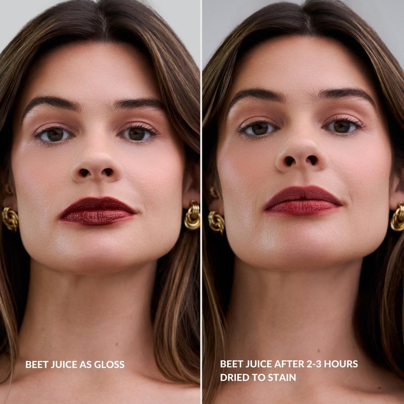 Mango People Hydrating Glossy Fruit Lip Stain, 2-in-1 Gloss to Long Lasting Stain, Tint & Oil Stain, Lightweight Lip Makeup with High-Shine Finish for Soft, Smooth and Nourished Lips, Beet Juice