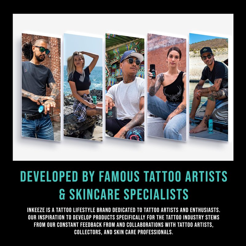 INK-EEZE Tattoo Sunscreen Spray SPF 50, UVA/UVB Blocking, Dries Clear, Ozone Reef Friendly, Vegan, Made in USA, Coconut, 6oz spray