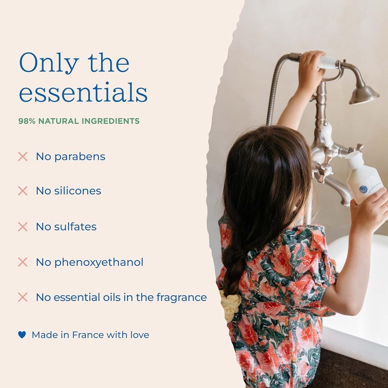Minois Paris Gentle Kids Shampoo - Natural Aloe Vera & Orange Blossom | Non-Toxic Hydrating Hair Care | 300ml