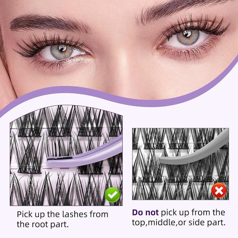 S2 Lash Kit - Wispy Lash Clusters 10-18mm D Curl - 144pcs DIY Individual Natural Eyelash Extensions