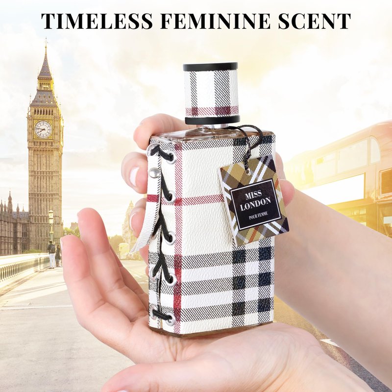 Miss London for Women Eau De Parfum - Honeysuckle, Rose, Jasmine, Peony - Elegant Blends with Floral, Citrus & Woody Note - Fresh & Feminine Scent - 100ml Bottle for Daily Wear & Special Occasions