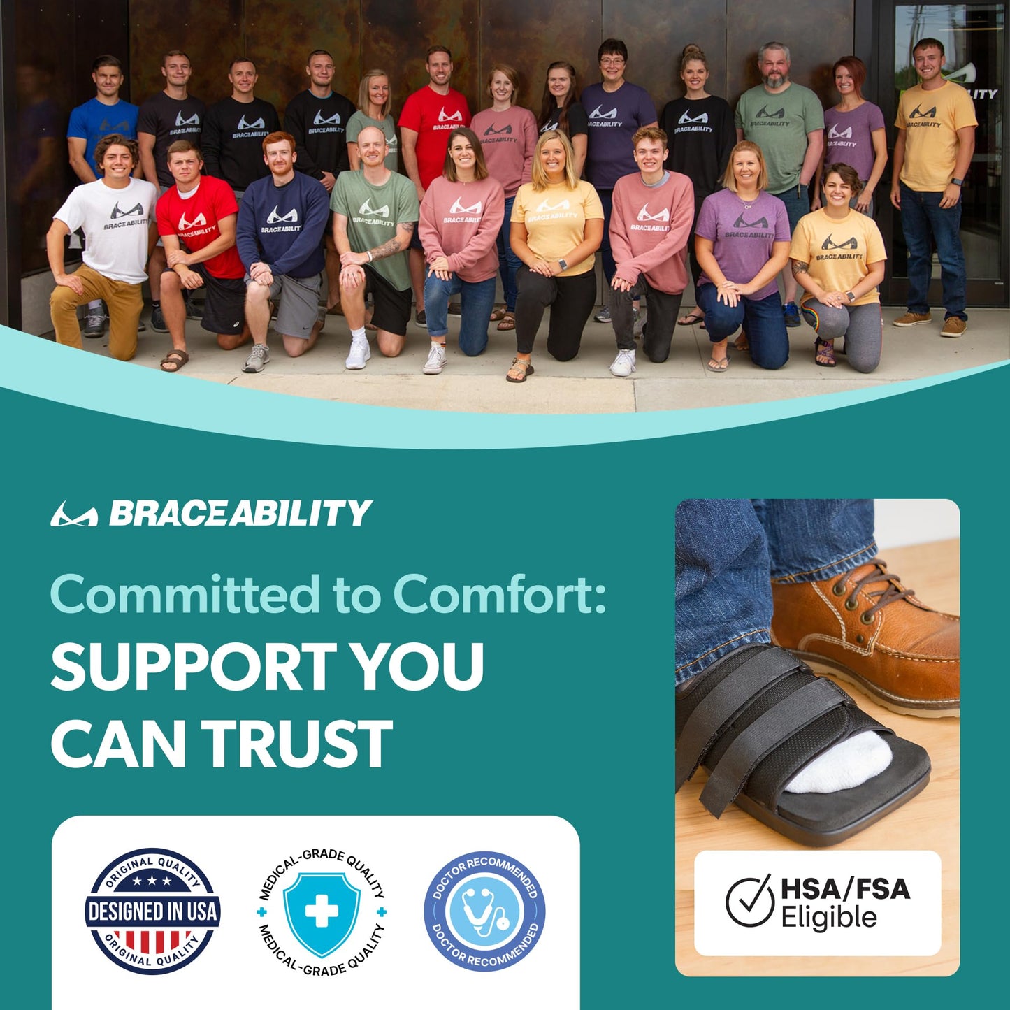 BraceAbility Post Op Shoe - Adjustable Orthopedic Medical Walking Boot for Broken Foot, Broken Toe, Stress Fracture and Injuries, Universal Cast Shoe for Men and Women After Foot Surgery (L - Female)