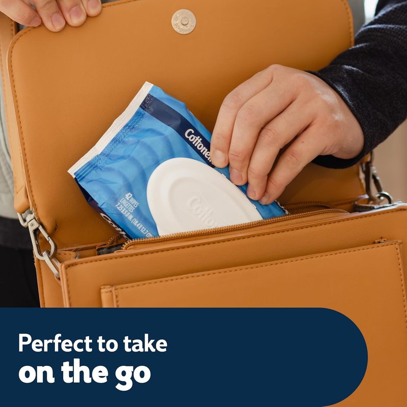 Flushable Wet Wipes - Cottonelle Fresh Feel Adult Wipes | 8 Flip-Top Packs, 336 Total Wipes