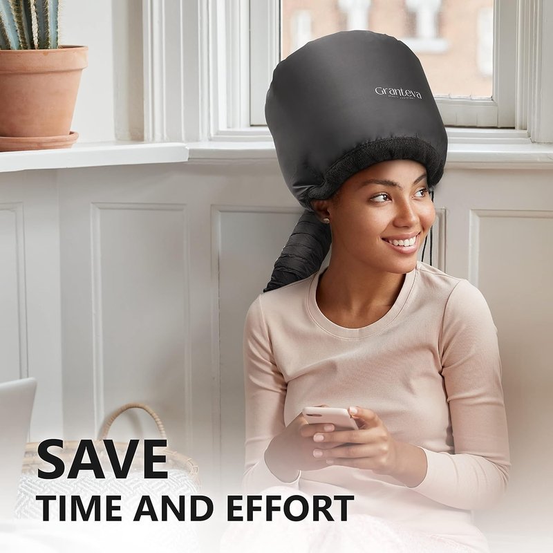 Hooded Hair Dryer | Integrated Headband for Heat Reduction - Curly Hair Diffuser Cap Set of 3 for Fast Drying & Deep Conditioning