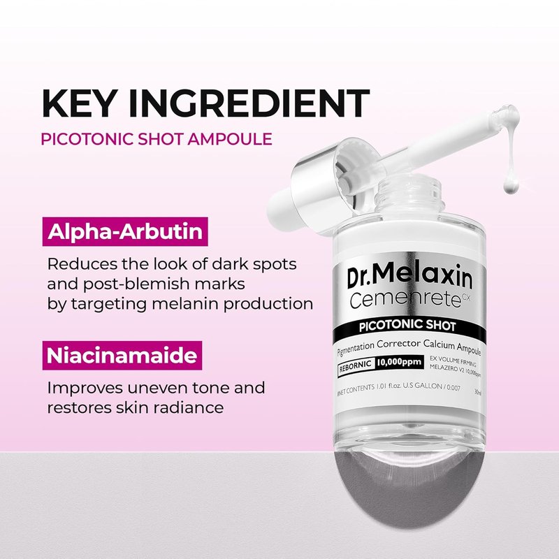 Dr. Melaxin Picotonic Shot Serum - Alpha-Arbutin & Niacinamide Dark Spot Corrector | 1.01 fl. oz. for Even Skin Tone