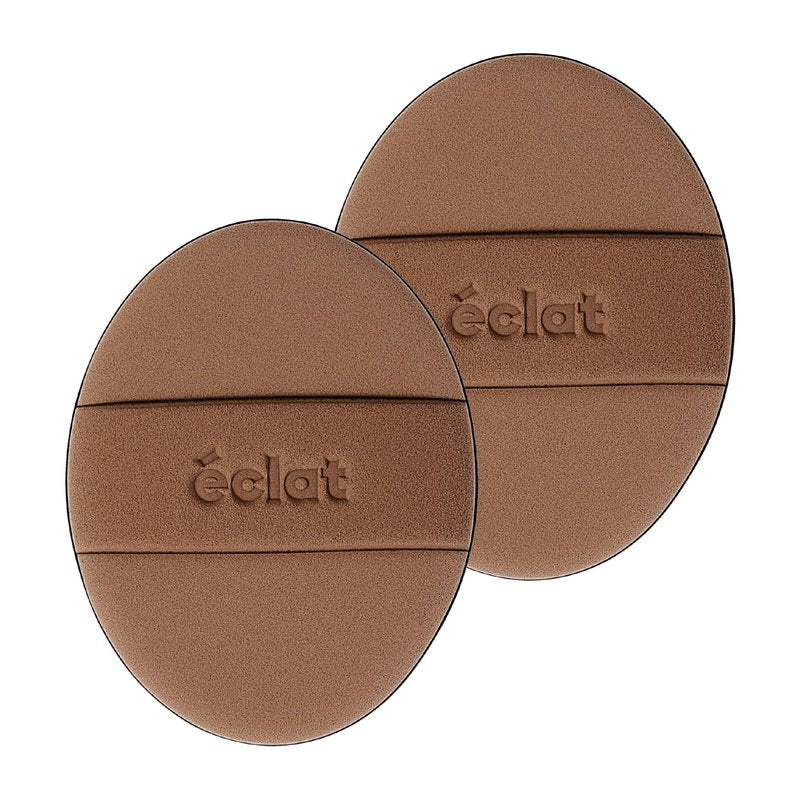 Éclat Makeup Sponge Set, 2 Pcs Air Cushion Puff, Latex-Free 100% Rubycell Blender Sponge, Wet & Dry Use for Liquid, Powder, Cream Foundation, Soft Oval Shape Professional Beauty Blending Applicators