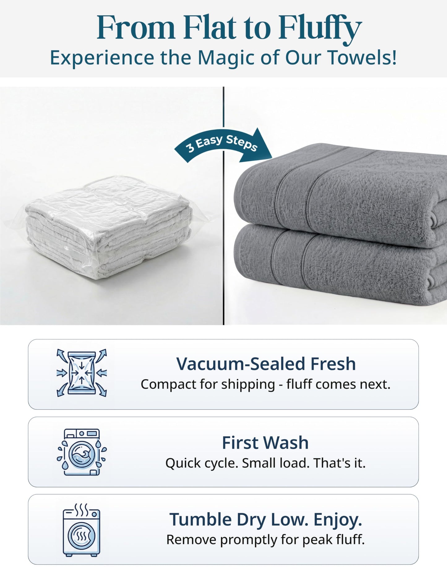 CASA PLATINO Hand Towels for Bathroom - 6 Pack (16"x28"), 100% Cotton Face Towel Set - Soft, Fade & Shrink Resistant - Hotel & Spa Inspired Hand Towels for Bathroom for Modern Family Homes - Cool Grey