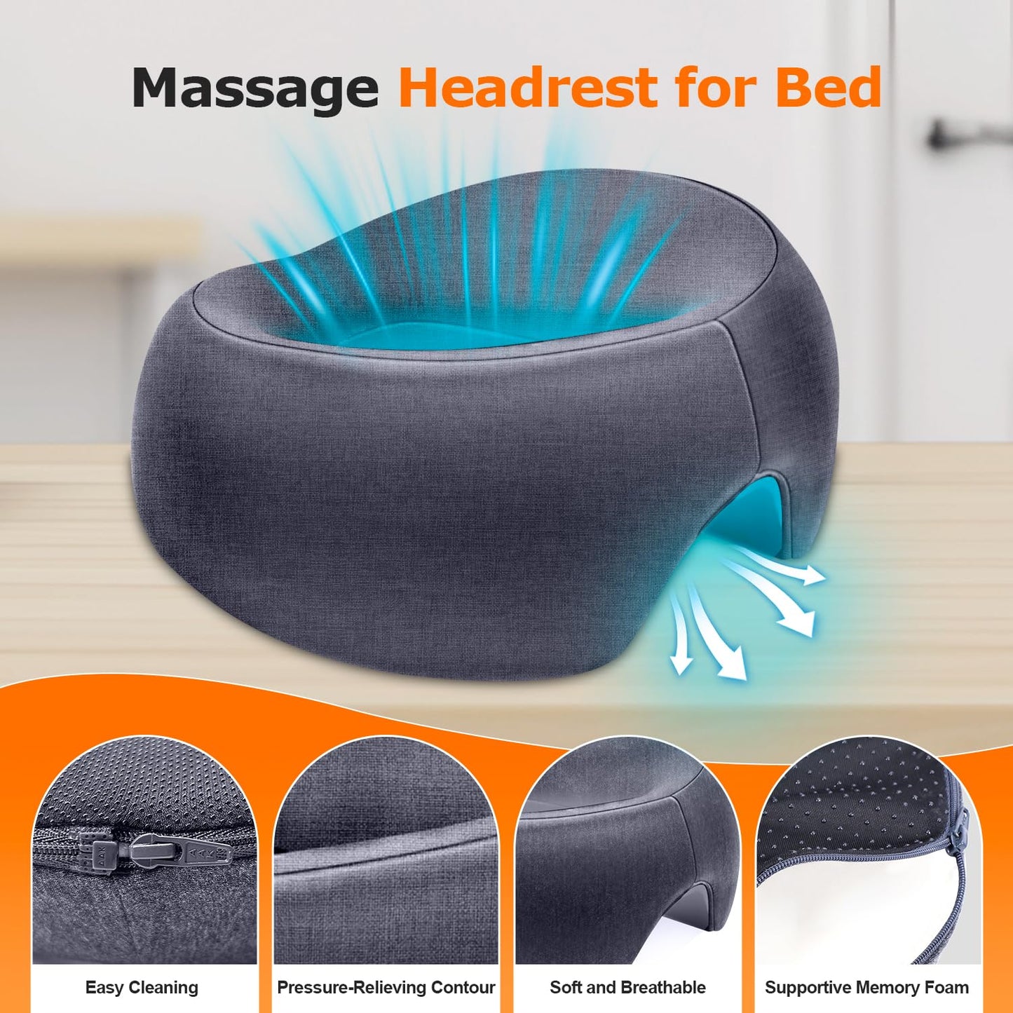 SKYIMOOO Face Down Pillow, Massage Headrest for Bed, Massage Face Cradle for Bed, BBL Pillow After Surgery Post Eye Surgery Vitrectomy Recovery (Navy Pro)