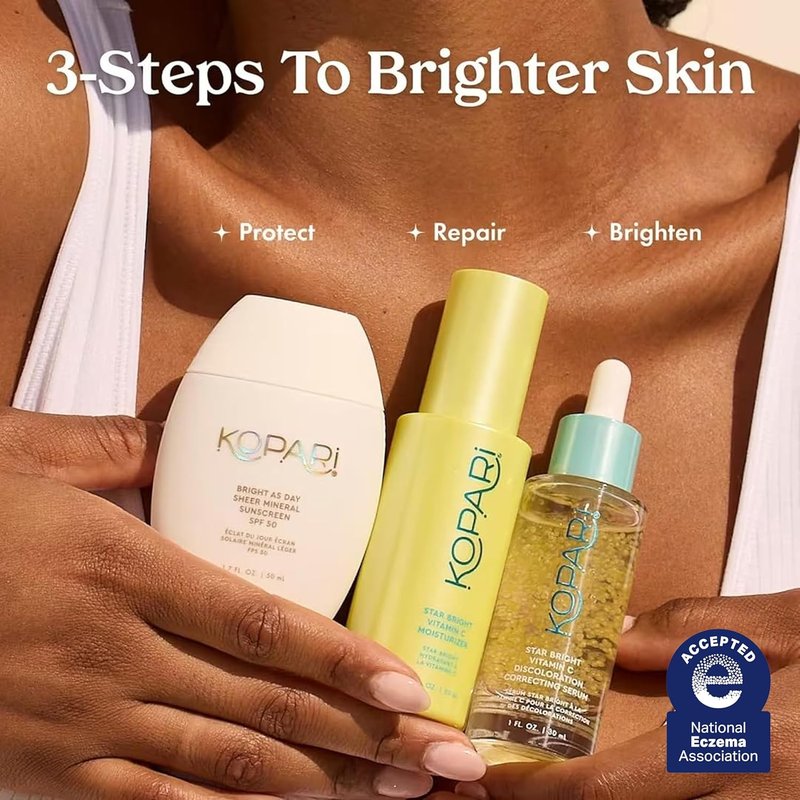 Kopari Bright As Day Mineral Sunscreen SPF 50 - 100% Mineral Formula with Vitamin C & Niacinamide | 1.7 oz for All Skin Tones
