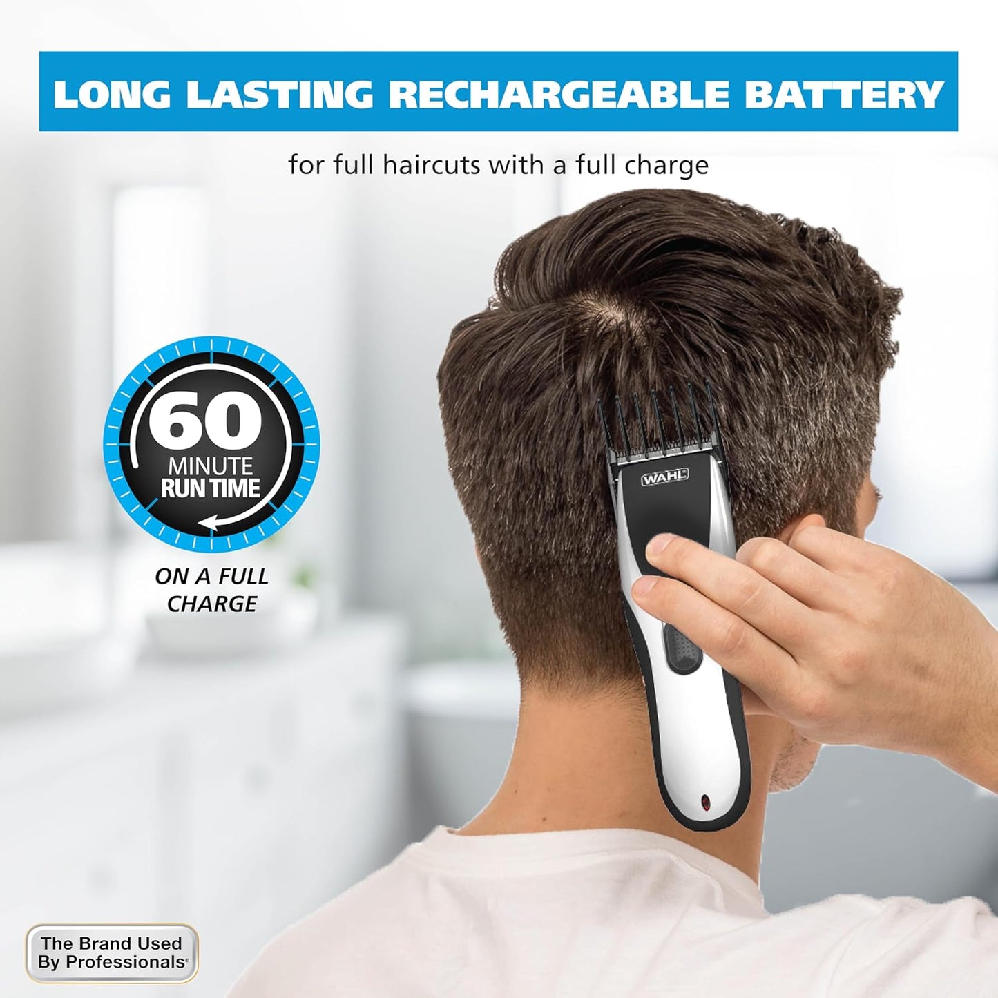 Wahl Hair Clippers - Cordless Rechargeable Precision Blades for Men | Snap-N-Lock Guards, Model 3031656