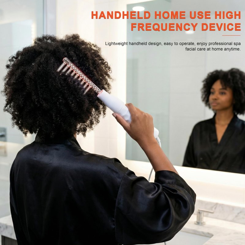 Hi Frequency Facial Care Tool Skin Tonning Device with 7 Electrode Tubes 2 Colors Options Elitzia ETSC640N (Orange)
