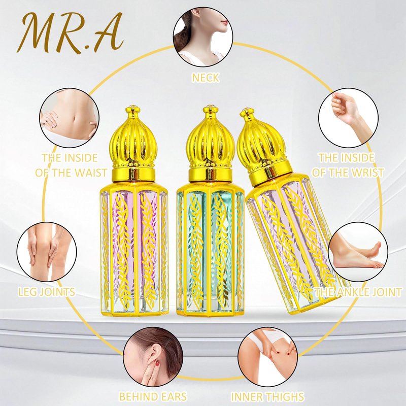 MR.A 3Pack Arabian Perfume for Women, Arabic Long Lasting Roll On Parfum Oils Gift Set, Luxury Arab Parfume Oil for Women Travel Mini Size, Eau de Parfum Parfume, Arabe Roller ball Pheromone Perfume