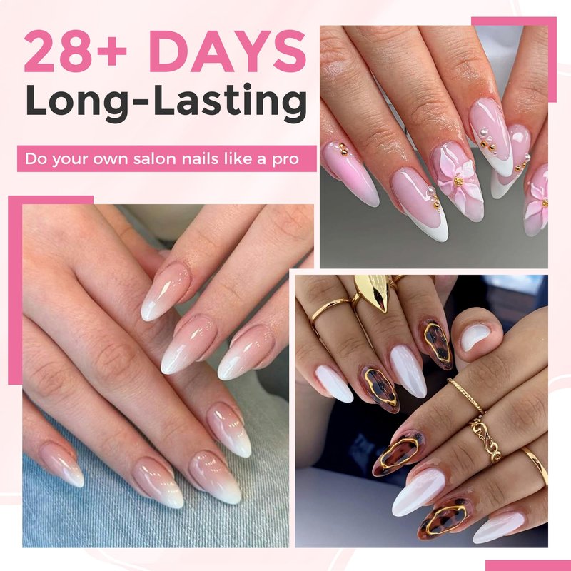 Luckyfairy Almond Nail Tips, 504PCS Pre Etched Half Cover Fake Nails Tips, 12 Sizes Medium Almond Shape Clear Soft Natural Acrylic Press On Gel Nail Extensions DIY Salon