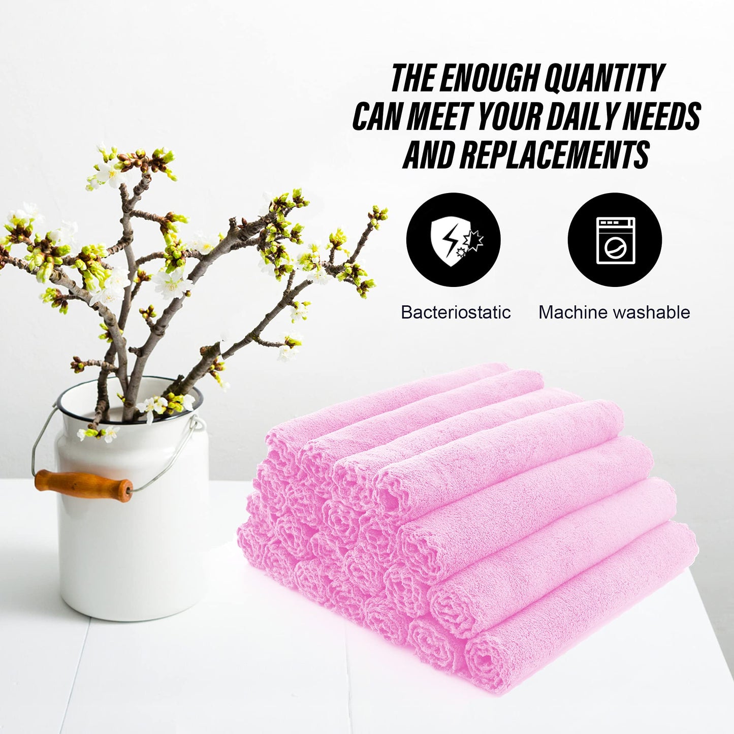 MOONQUEEN Ultra Soft Premium Washcloths Set - 12 x 12 inches - 72 Pack - Quick Drying - Highly Absorbent Coral Velvet Bathroom Wash Clothes (Frozen Berry)