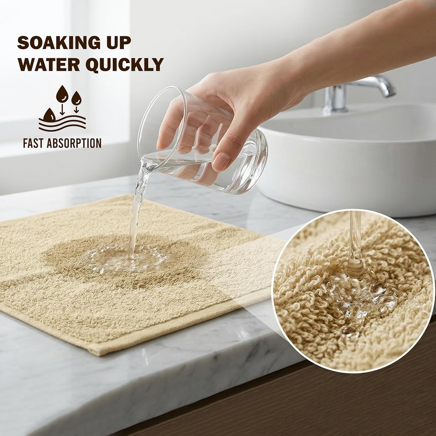 Utopia Towels 60-Pack Cotton Washcloths Set - Premium Flannel, Highly Absorbent, Soft Feel | Beige
