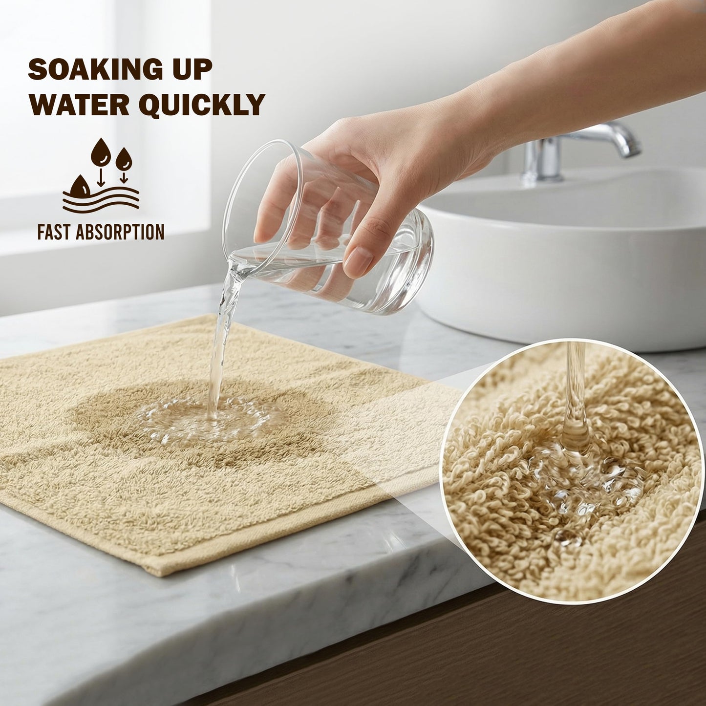 Utopia Towels 60 Pack Cotton Washcloths Set, 100% Ring Spun Cotton, Premium Flannel Face Cloths, Highly Absorbent and Soft Feel Fingertip Towels, Beige
