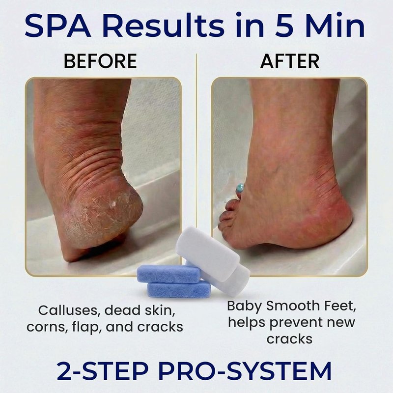 Pumice Stone for Feet - 2-Pack Coarse & Fine Dual-Grit Callus Remover | Heel Exfoliator for Baby-Soft Skin
