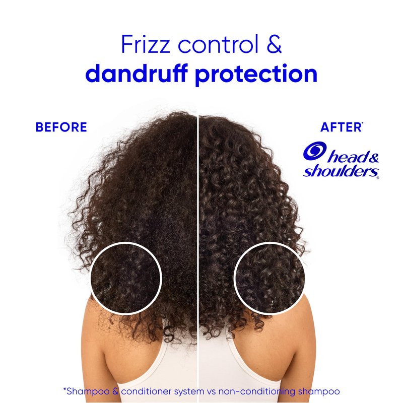 Head & Shoulders Anti-Dandruff Shampoo and Conditioner with 1% Pyrithione Zinc, Smooth & Silky 2 in 1, 24-Hour Frizz Control, Soothes Dry & Itchy Scalp, Leaves Hair Healthy, Shiny & Smooth, 28.2 Fl Oz