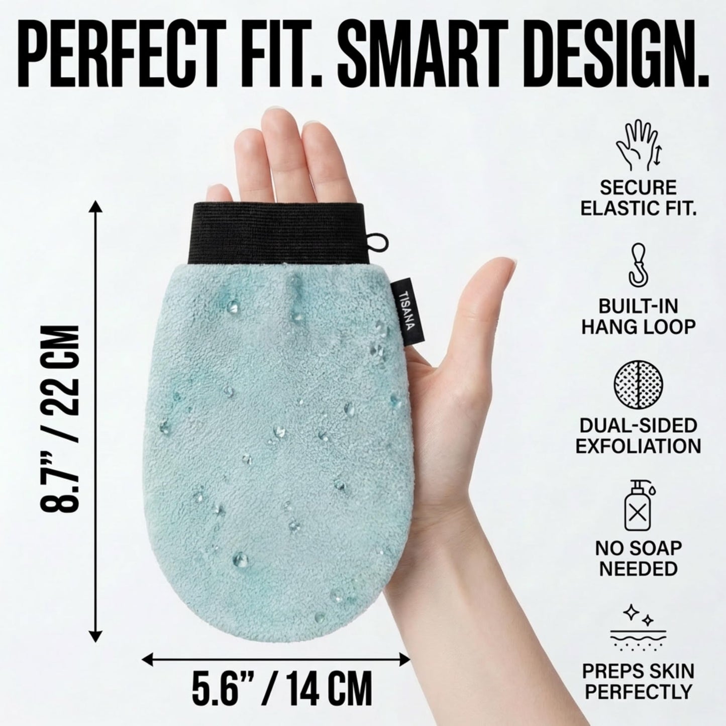 Exfoliating Glove for Shower – Dual-Sided Scrubber Mitt – Deep Exfoliation Washcloth Mittens – Dead Skin & Tan Remover for Body – Body & Face Exfoliator Loofah Wash Cloths for Showering (1-Pack)