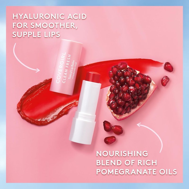 CoverGirl Clean Fresh Tinted Lip Balm - Vegan Hydrating Formula for Natural Finish | Clear as Crystal, 1 Count