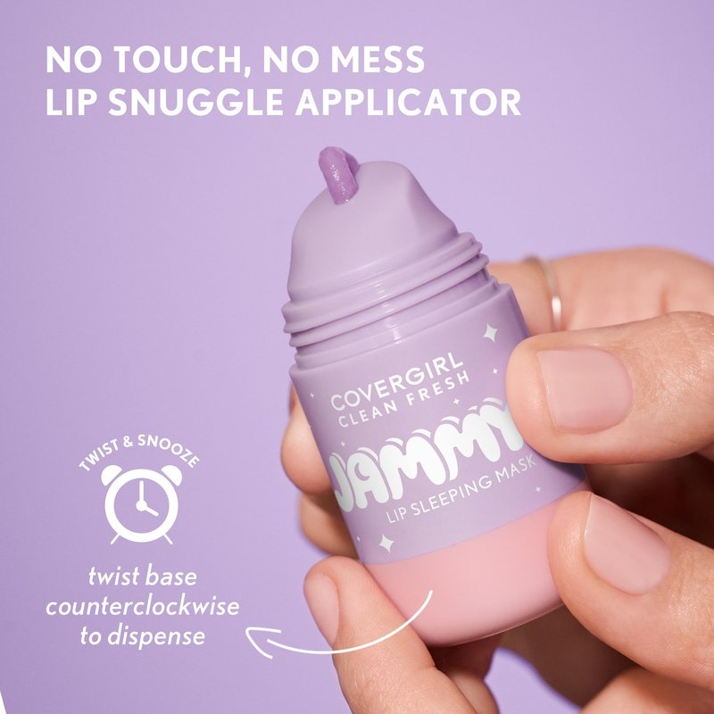 COVERGIRL Clean Fresh Jammy Lip Sleeping Mask, Lavender Scent, with Avocado & Grape Seed Oils, No-Touch Applicator – 10 Whipped Lavender