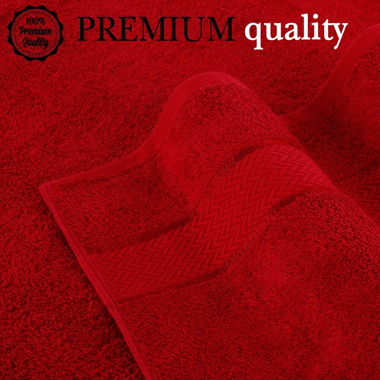 CRAFTBERRY 100% Cotton Bath Towels Set 6 Piece – Soft, Highly Absorbent, Quick Dry, Lightweight Feel – 2 Bath, 2 Hand, 2 Washcloths – Durable, Fade Resistant – Premium Everyday Comfort – Red