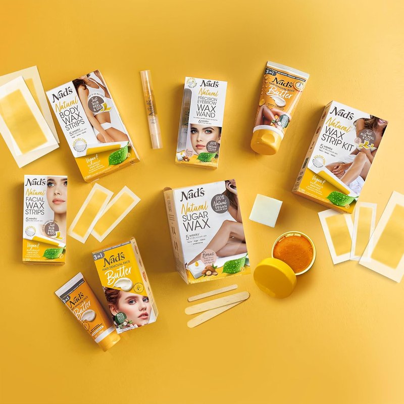 Nad's Facial Wax Strips - Natural Waxing Kit for All Skin Types - 30 Strips & Post Wax Oil Included