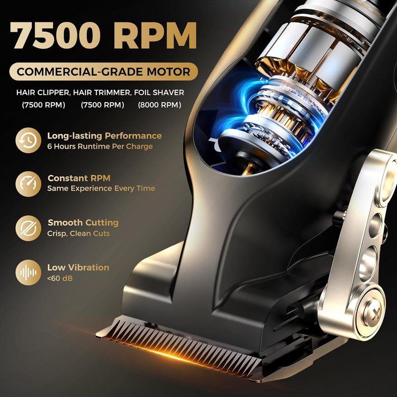 Hair Clippers for Men Professional, Barber Clippers and Trimmers Set, Cordless Hair Clippers, Hair Cutting Kit, Barber Kit, Haircut Kit, Maquina para Cortar Pelo De Hombre