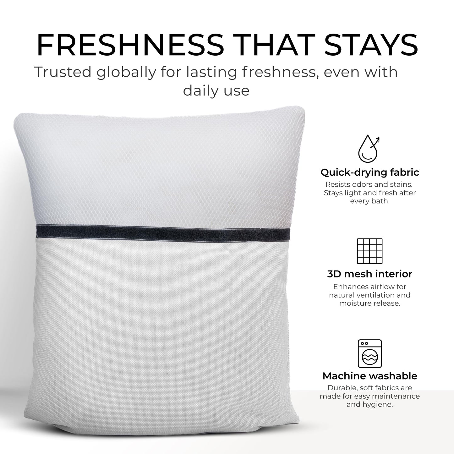 Luxury Bath Pillow for Tub - Thick and Comfortable Bathtub Pillow Support for Head and Neck and Back - Washable Quick-Drying Bath Pillows - Bath Cushion for Home Spa - Fits Any Bathtub - White