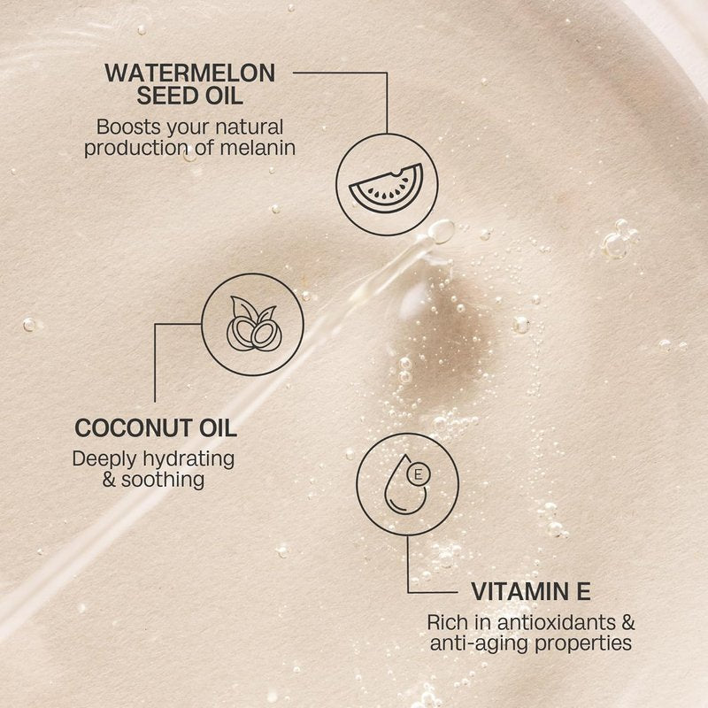 Bali Body Watermelon Tanning Oil SPF 6 - Natural Oil Infusion for a Golden Glow | Vegan & Cruelty-Free (100ml)