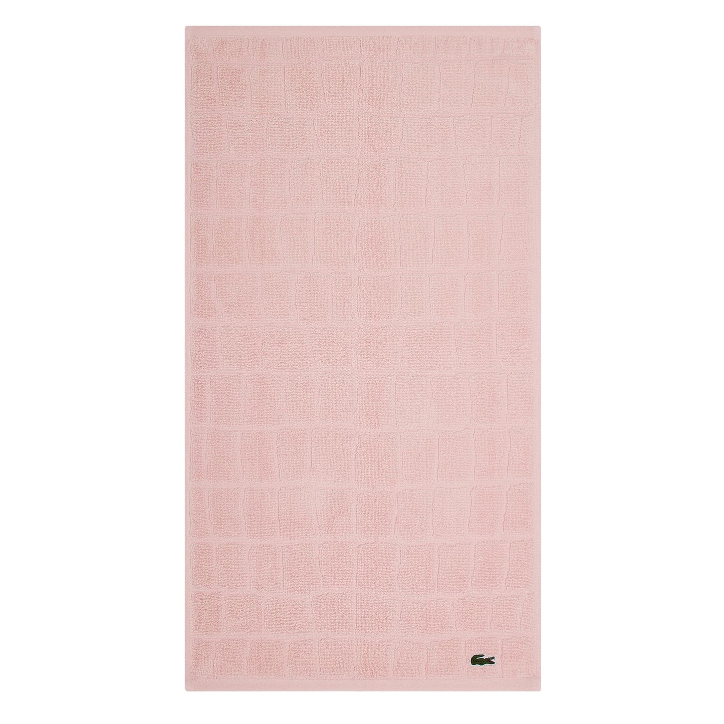 Lacoste Croc Scale 100% Cotton Bath Towel – Highly Absorbent, Ultra Soft & Quick Drying Luxury Jacquard Towel with Embroidered Crocodile, Premium Bathroom Essential, Light Pink, 16" x 30"