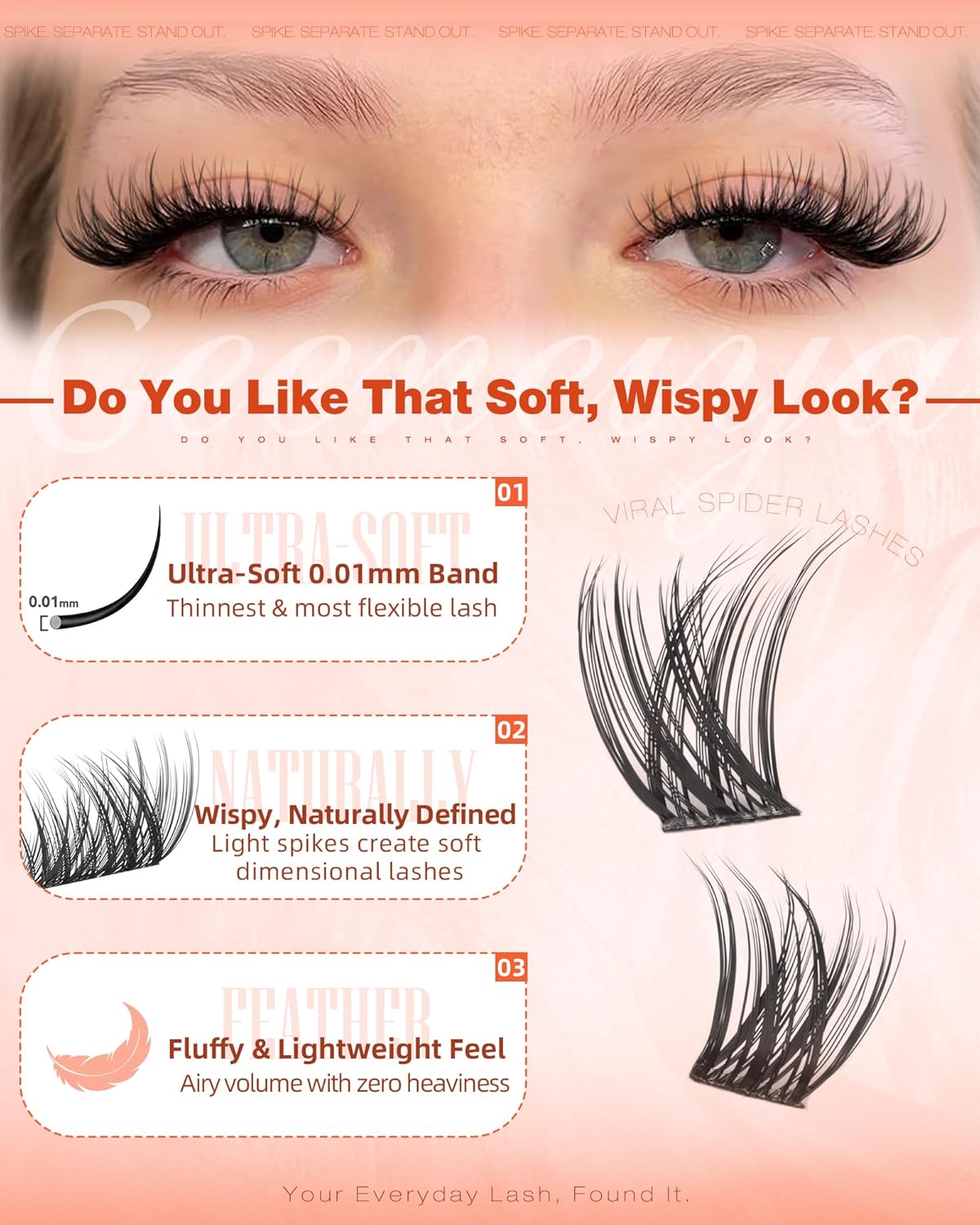 Wispy Lash Clusters - Natural 8-16MM C Curl Eyelash Extensions | Soft Thin Band for DIY Beginners