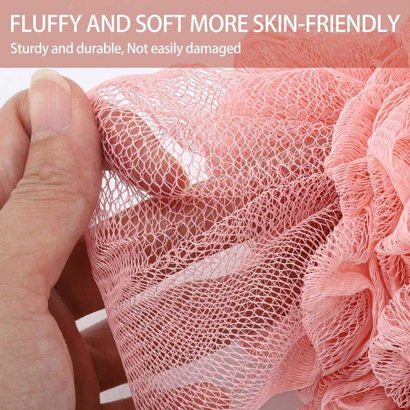 BTYMS 6 Pcs Shower Pouf 60g Bath Loofah Shower Sponge Loofahs Exfoliating Mesh Puff Body Wash Sponge