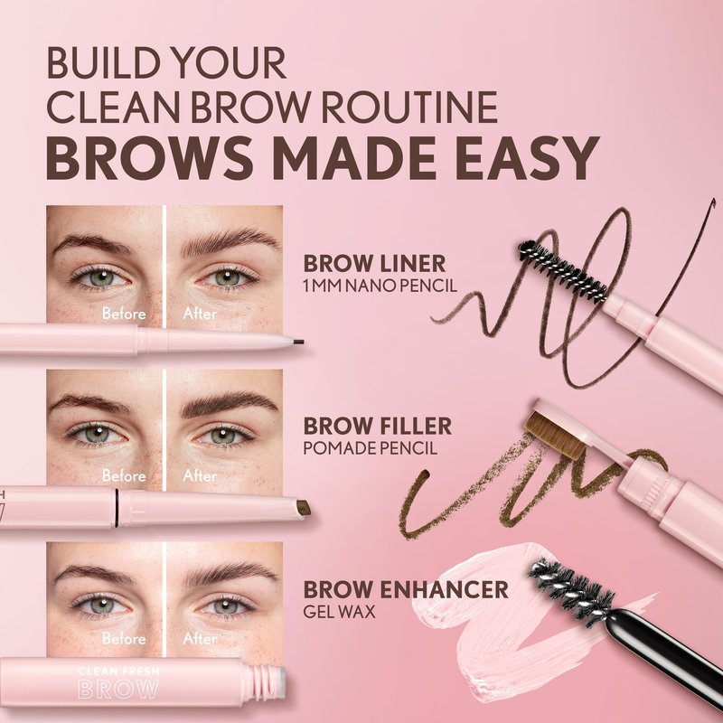 CoverGirl Clean Fresh Brow, 600 Dark Brown, Eyebrow Gel, Long-Lasting, Vegan Formula, Natural Looking, Easy to Apply, Doesn't Smudge, 0.18oz