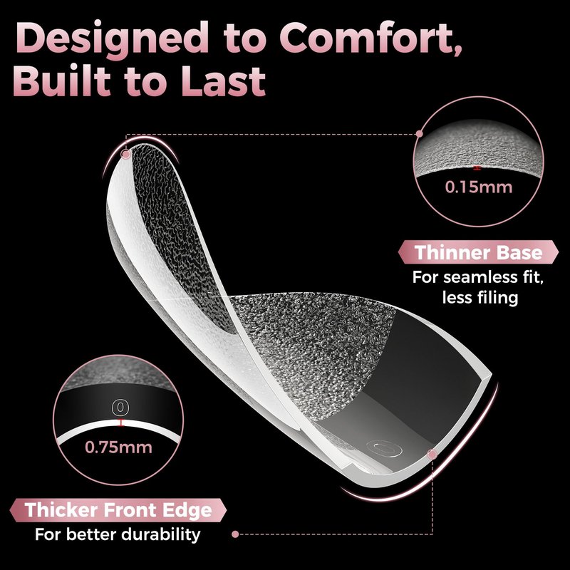 Luckyfariy Extra Short Coffin Nail Tips, 240Pcs Pre-shaped Half Matted Full Cover Ballerina Fake Nails Press on Extension, Soft Gel Clear Tips Home DIY Mani 12 Sizes
