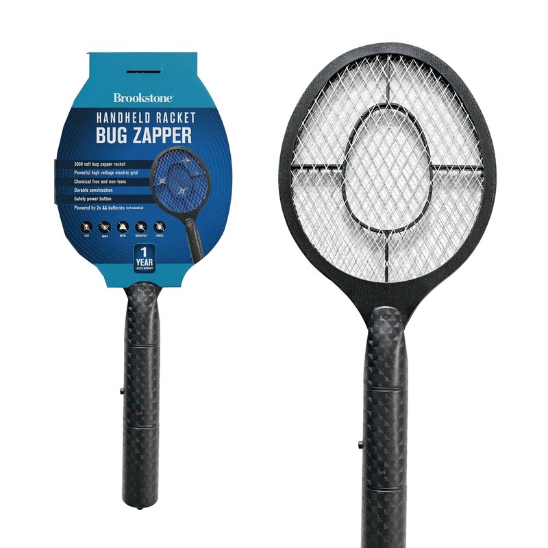 Brookstone Handheld Bug Zapper – Electric Mosquito & Flying Insect Zapper | Lightweight Rechargeable Bug Zapper Racket | Indoor & Outdoor Use