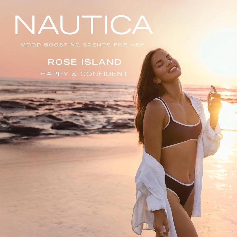 Nautica Rose Island Body Mist for Women - Long Lasting Lemon, Rose & Musk Fragrance | 8.4 Fl Oz
