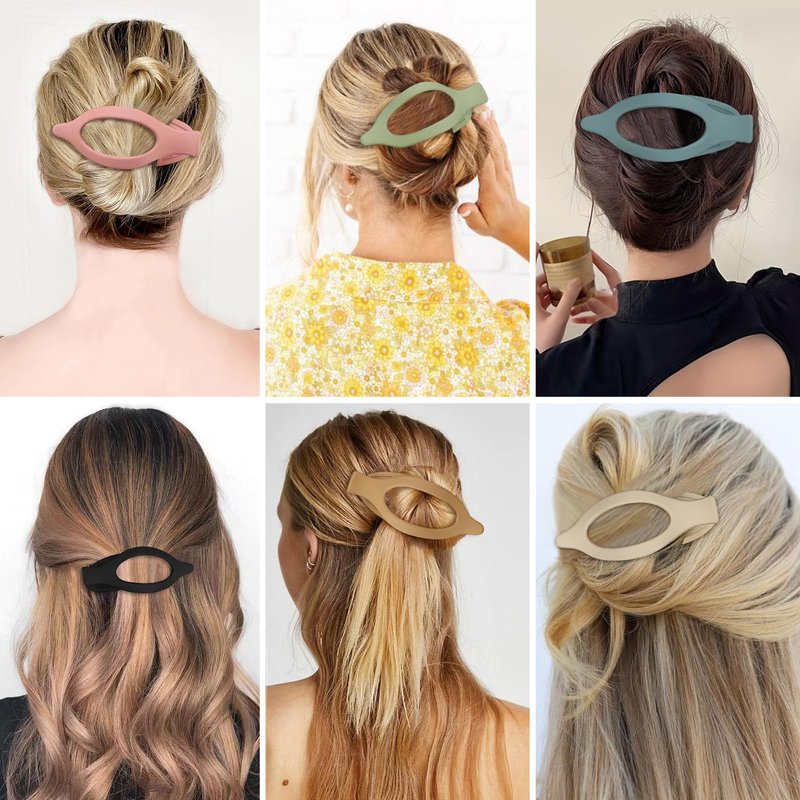 CHANDAT Flat Hair Clip 6 pcs Lay Down Claw Clips Hair Accessories for Women -Colorful