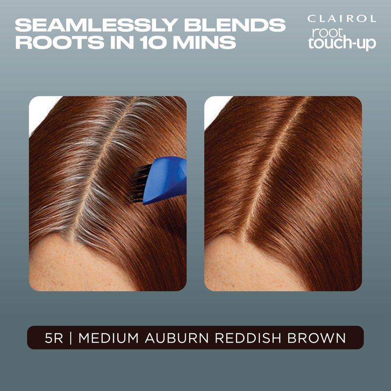 Clairol Root Touch-Up by Nice'n Easy Permanent Hair Dye, 5R Medium Auburn/Reddish Brown Hair Color | 100% Gray Coverage | Easy Brush Application | Matches Professional Salon Shades | Pack of 2