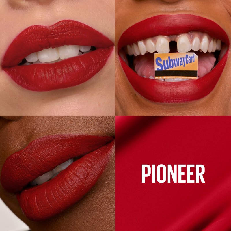 MAYBELLINE Super Stay Matte Ink Liquid Lipstick Makeup, Long Lasting High Impact Color, Up to 16H Wear, Pioneer, Blue Red, 1 Count, Packaging May Vary (Pack of 2)