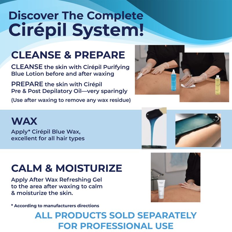 Cirepil - Blue - 800g / 28.22 oz Hard Wax Beads Bag - Face & Body Wax, Unscented & No Strip Needed - Perfect for Sensitive Skin & Brazilian Waxing - Fluid Gel Texture, Easy Hair-Removal