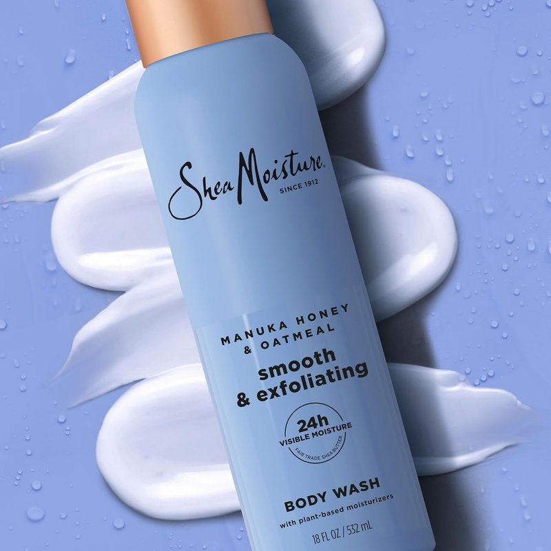 SheaMoisture Manuka Honey Oatmeal Body Wash - Smooth & Exfoliating for 24H Moisture | 18 oz