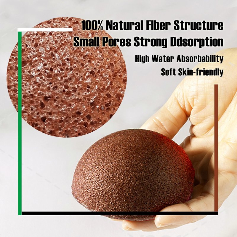 Zabiltro Natural Konjac Facial Sponges - Semicircles - for Gentle Face Cleansing and Exfoliation Eco-Friendly - Skincare Face Body Washing Cleaning (WH+WH)