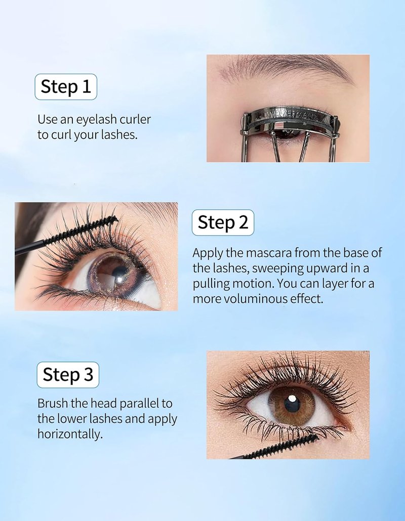 Erinde Mascara for Mature Women | Waterproof, Clump-Free, Extreme Length & Volume - Brown